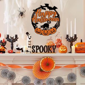 Prix d'usine – Décoration de porte d'Halloween – Joyeux Halloween – Chat noir et <span class=keywords><strong>citrouille</strong></span> – Décoration murale en bois pour fête - Product Image 4