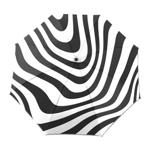 ร่มพับ 3 ตอนแบบกันลม สำหรับเดินทาง พร้อมไฟ LED อัตโนมัติ ดีไซน์พกพาสะดวก สายสะท้อนแสง ลายม้าลาย - Product Image 2