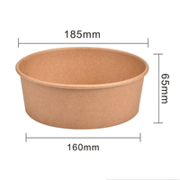 Bol à salade et à soupe jetable en papier kraft biodégradable avec couvercle