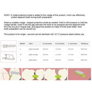 Protector <span class=keywords><strong>de</strong></span> cuña dental <span class=keywords><strong>de</strong></span> 50 piezas con cuchillo <span class=keywords><strong>de</strong></span> plástico metálico y matriz <span class=keywords><strong>de</strong></span> protección para área interproximal <span class=keywords><strong>de</strong></span> dientes - Product Image 6