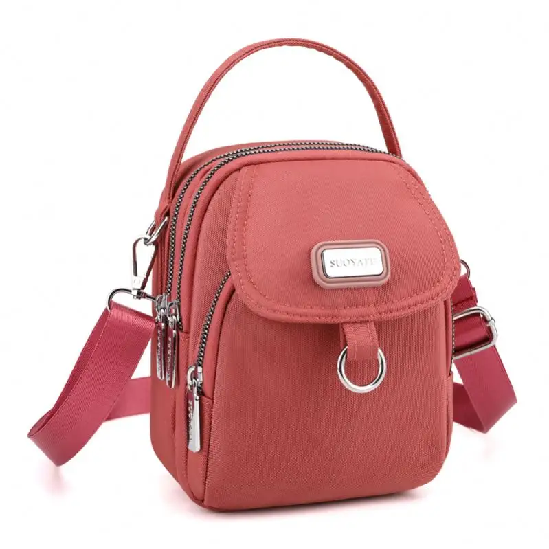 tote Shoulder messenger bag nylon handbag solid color women's messenger bag wallet mobile phone bag