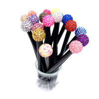 Crayon en bois de Graphite noir imprimé avec Logo personnalisé, multicolore cristal acrylique grand diamant HB 2B crayon