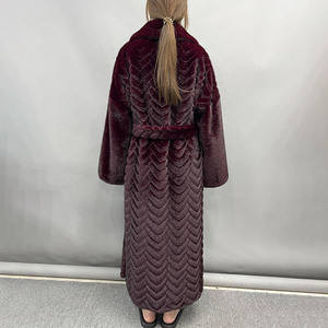 Abrigo Largo <span class=keywords><strong>de</strong></span> <span class=keywords><strong>Piel</strong></span> Sintética <span class=keywords><strong>de</strong></span> Lujo con Cinturón, Cuello Grande, Cálido <span class=keywords><strong>para</strong></span> Invierno, Abrigo <span class=keywords><strong>de</strong></span> <span class=keywords><strong>Piel</strong></span> Sintética Extra Grande <span class=keywords><strong>para</strong></span> Mujer - Product Image 3