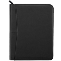 Porte-documents A4 en similicuir PVC avec fermeture éclair et logo personnalisé en relief, organiseur de carnet professionnel à feuilles mobiles