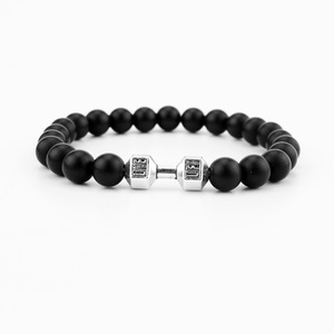 De Joyería negro cuentas de ágata cuentas de lava pulsera cabeza de león - Product Image 4