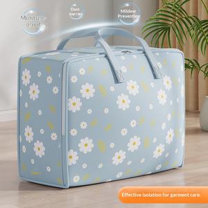 Sac de rangement auto-scellant en tissu écologique non tissé à imprimé marguerite, résistant à l'eau, durable, extra large pour vêtements, couettes et déménagement - Product Image 4