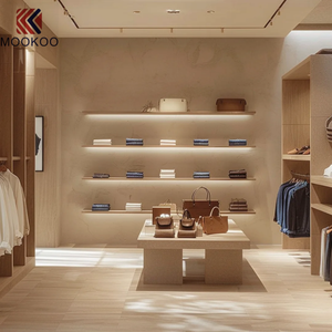 Meuble mural de présentation en bois pour boutique de vêtements, vitrine moderne pour l'affichage de vêtements - Product Image 2