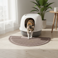 Tapis pour animaux de compagnie en PVC souple, lavable, imperméable, demi-cercle, antidérapant, moderne, pour toutes les saisons