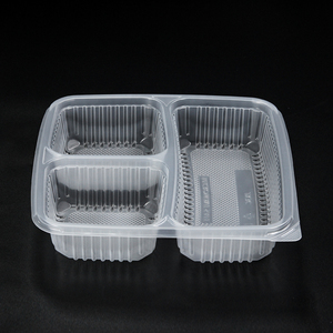 Wholesale Restaurant 3 Compartment Catering Microwavable BPA Free Disposable Plastic 1200ml Food Container Lid Meal <b>Box</b> Takeaway - Product Image 4