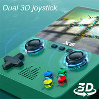 Powkitty 2024 X6 Konsol Video Game Retro Joystick 3D Ganda Layar 3.5 Inci Perangkat Game Genggam Portabel 6000+ Game Wi-Fi 32/64GB
