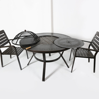 Fulin Foshan Factory vend en gros des meubles d'extérieur, table en aluminium pour restaurant, ensemble de salle à manger avec barbecue