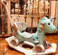 Poussette de bébé, jouet en plastique, cheval à bascule coulissant