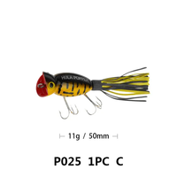 NOUVEAU Leurre de pêche popper mini 5cm 11g, leurre dur artificiel de surface, wobbler pour la pêche à la carpe avec jupe de pêche