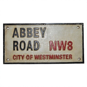 Plaque murale décorative antique, panneaux routiers, plaque murale personnalisée en fonte faite à la main, grande taille, prix de gros - Product Image 1