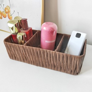 Hình chữ nhật thân thiện với môi hiện đại trang trí nội thất PP <span class=keywords><strong>wicker</strong></span> dệt nhựa phòng tắm thực phẩm lưu trữ giỏ - Product Image 5