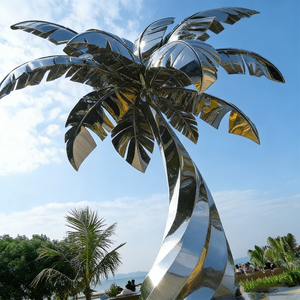 Parlak Paslanmaz Çelik 3D Metal Heykel Açık Hava Büyük Modern Bahçe Heykeli Gerçek Boyutta - Product Image 4