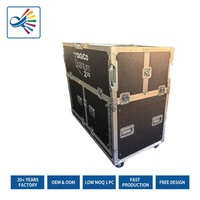 Flight case hydraulique personnalisé pour console numérique Digico Quantum 225, en contreplaqué alvéolé durable avec espace 2U sous la console