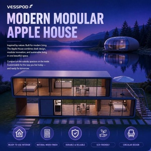 Pergola Esterna Modulare per Terrazza, Casa Prefabbricata Apple Cabin Completa con <span class=keywords><strong>2</strong></span> Bagni, <span class=keywords><strong>2</strong></span> Camere da Letto, <span class=keywords><strong>2</strong></span> Soggiorni e Cucina - Product Image 1