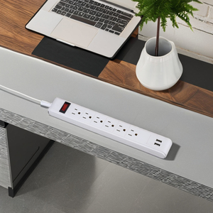 Thương mại 6 cách phổ Mỹ bàn điện bảo vệ tăng điện dải với 2 cổng USB - Product Image 3