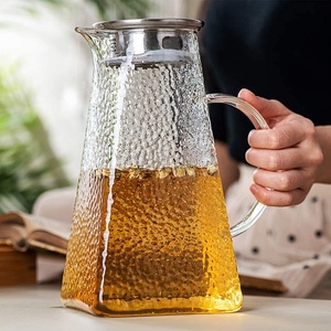 Jarra de vidro com tampa de filtro, de aço inoxidável, para suco e chá gelado, pote de água quente ou fria, 1800ml - Product Image 4