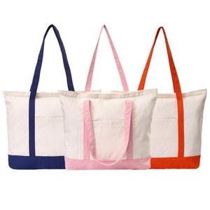 Tùy chỉnh Tote túi dây kéo hàng đầu đóng cửa, cần thiết hàng ngày tái sử dụng tùy chỉnh in Logo Canvas Tote Túi - Product Image 1