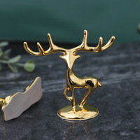 Newart Licht Luxus niedlichen Elch Ornamente ein Paar Mini Imitation Kupfer Hirsch Ornamente