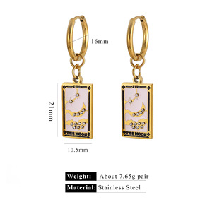 Fai da te tarocchi in smalto fatto a mano zircone accessori creativi Charm ciondolo in acciaio inossidabile gioielli di moda all'ingrosso per le donne - Product Image 4