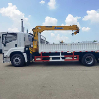 Grue miniature d'occasion montée sur camion, grue à flèche pliante de 5 tonnes, boîte de vitesses Zoomlion