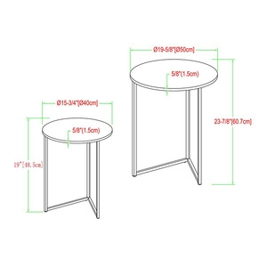 Juego de mesa de centro estilo americano, estilo moderno minimalista, juego completo para uso doméstico, mesa auxiliar para apartamentos pequeños - Product Image 4