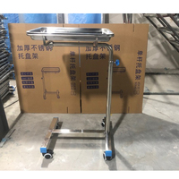 Chariot médical en acier inoxydable, hauteur réglable, pour hôpital, support de plateau chirurgical, Table Mayo avec roue