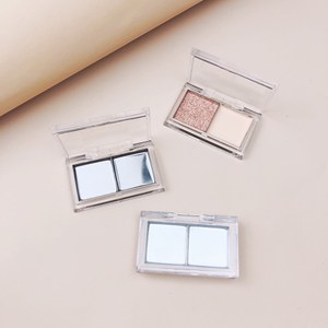 Double Compartment Transparent <b>Square</b> Cosmetic Palette With Magnetic Closure For Highlighter Eyeshadow Blush Lipstick Sample - Product Image 1