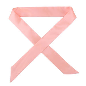 Écharpe étroite en polyester de 90cm de long, bordure blanche fine et rouge solide, accessoire uniforme d'entreprise pour hôtesse de l'air pour femmes - Product Image 2