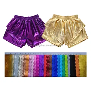 Customized OEM Kids Multi Colors Solid Color Fashion Shorts High Elastic Waist Baby Girls Boutique PU Leather Short Pants