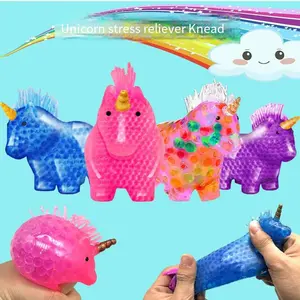 Custom Promotional Unicorn Stress Balls Water Beads Stress Reliver Balls For Adult Child Water Beads Stress Relief Ball