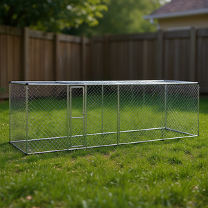 Jaula para Perros de Acero Galvanizado Plateado 314.96 X 78.74 X 78.74 Pulgadas para Mascotas, Resistente para Exteriores, para Razas Grandes - Product Image 2