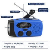 Radio AM FM NOAA de 2000mAh con Linterna LED para Kits de Preparación para Desastres en el Hogar