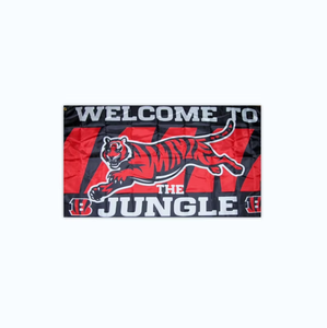 77 Designs <span class=keywords><strong>America</strong></span> Team Cincinnati Bengals Casco Jungle <span class=keywords><strong>Who</strong></span> Dey Bandera personalizada 3x5 Ft Interior Exterior Banner con 2 ojales - Product Image 1