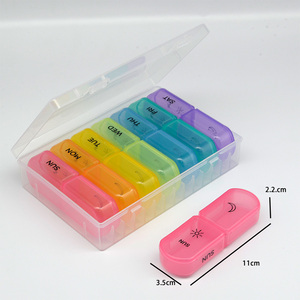 Wholesale Custom Plastic 7 Days Round Heart Shape Pill Organizer Medicine Box Portable Colorful Mini Weekly Pill Box