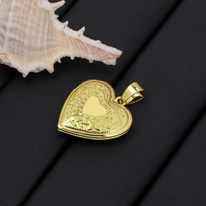 Collier pendentif JXX personnalisé plaqué or 18 carats, style vintage, gravé de fleurs, motif floral en forme de cœur - Product Image 6