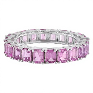 Bague solitaire en saphir rose naturel en argent sterling 925 - Product Image 5