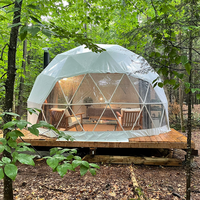 Dôme géodésique imperméable de luxe pour hôtel, glamping, tentes dôme 7M