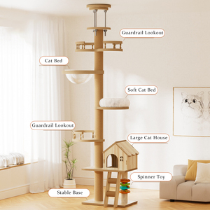 Tùy Chỉnh Lớn Mèo Cây Chơi Đồ Nội Thất Scratcher Hiện Đại Mèo Trần Tháp Cây Nhiều Lớp Mèo Leo Núi Khung Cây - Product Image 1