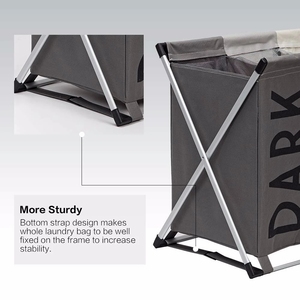 <span class=keywords><strong>HOMEST</strong></span> cesta de lavandería 3 secciones gran cesto de ropa sucia de Clasificador para cuarto de baño plegable cesta - Product Image 4