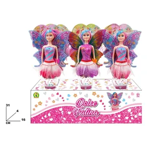 Dolce Fatina Plastic Fairy <b>Doll</b> in Cone 31x16x4 Cm for Kids Ages 4-6Y Cape & Wings - Product Image 1