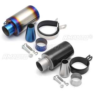 Tubo de Escape Universal de Alta Calidad para Coche y Motocicleta, 28-51 mm, Silenciador de Cilindro, Punta de Fibra de Carbono Azulada, Acero Inoxidable - Product Image 3