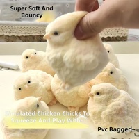 MuNi 6 pièces Taba Jouets anti-stress en forme de poussin faits à la main, en silicone souple, rebondissants et extensibles