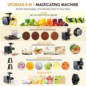 Multifunctional 5-in-1 Masticating Cold Press Juicer One-Stop Kitchen Appliance for Vegetables Fruits Celery - Product Image 2