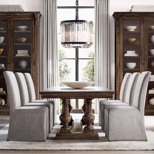 Phong Cách Mộc Mạc Nhiệm Vụ Nặng Nề Nhà Bàn Ăn Đặt Gỗ Hình Chữ Nhật Nhà Ăn Đồ Nội Thất Phòng 12 Chỗ Ngồi Bàn Ăn - Product Image 2