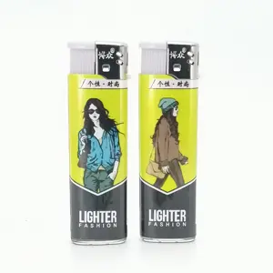 good luck good business Custom half-sticker disposable electronic cricket lighter for sale 920 No.1
