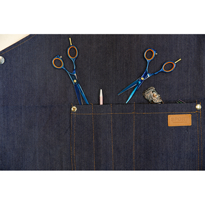 Salons de coiffure <span class=keywords><strong>Cape</strong></span> pour barbier Denim tablier teinture <span class=keywords><strong>coiffeur</strong></span> tissu jupe vêtements de travail barbier tissu pour Salon - Product Image 6